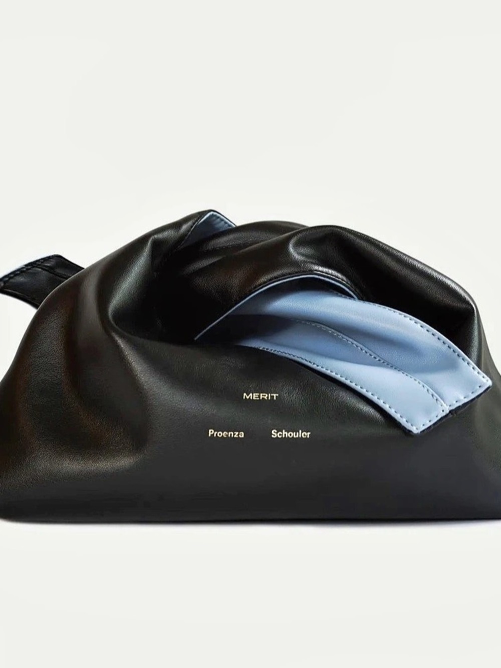 Proenza Schouler x Merit Reversible Vegan Leather Makeup Bag Black & Blue